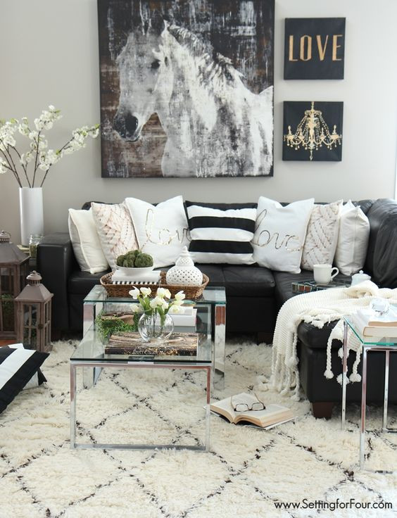 Black Living Room Designs 48 Black and White Living Room Ideas Decoholic