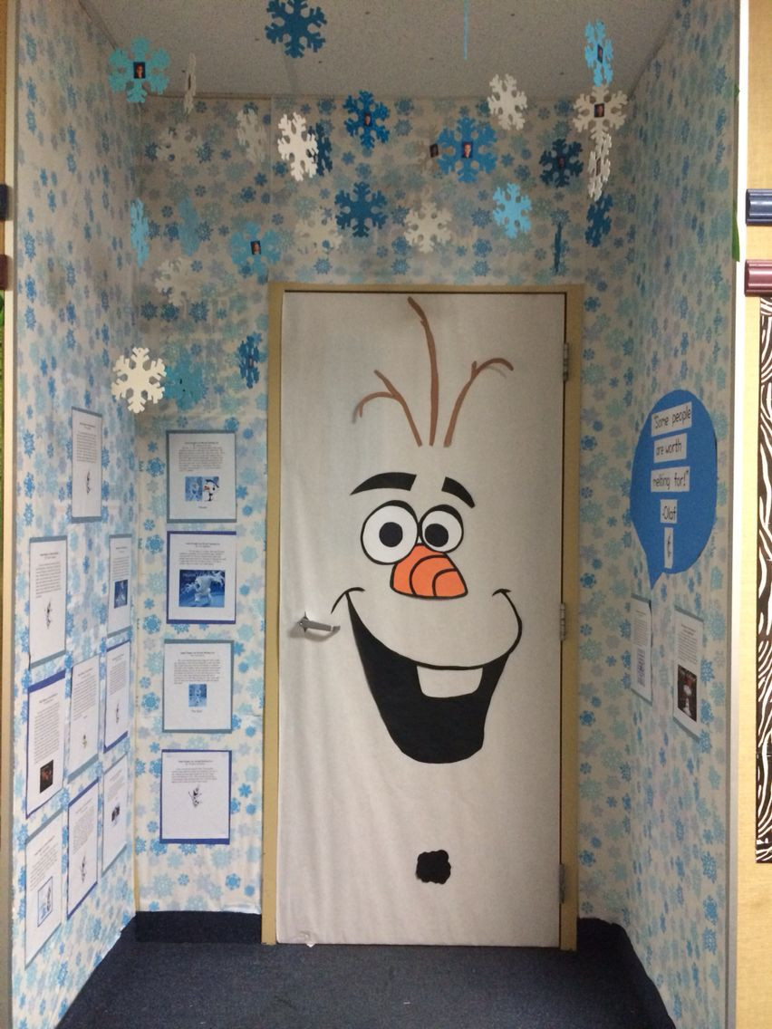 Door ornament Ideas Olaf Classroom Door Frozen Door Decorating Contest