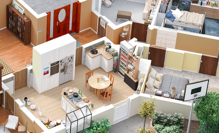 Illustrate Home Designs Cool 3d Tv Show Floor Plans Of Your Favorite Tv Fices