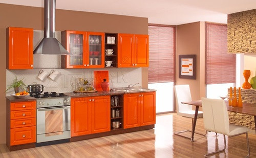 Kitchen Designs Vibrant Colors Vibrant orange Kitchen Decorating Ideas Interior Design