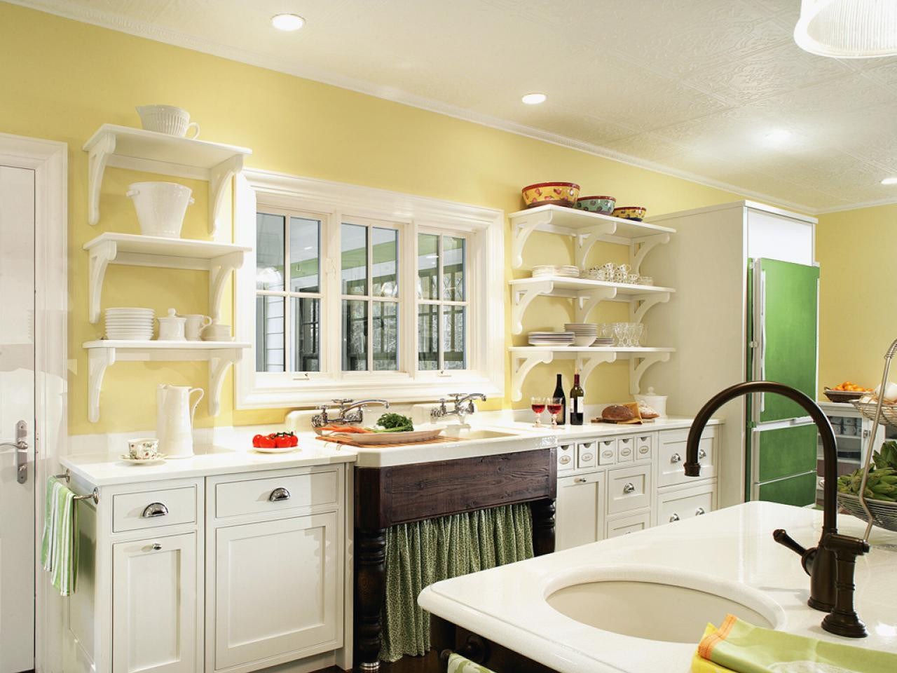 Yellow Kitchen Designs Painted Kitchen Shelves Ideas &amp; Tips From Hgtv