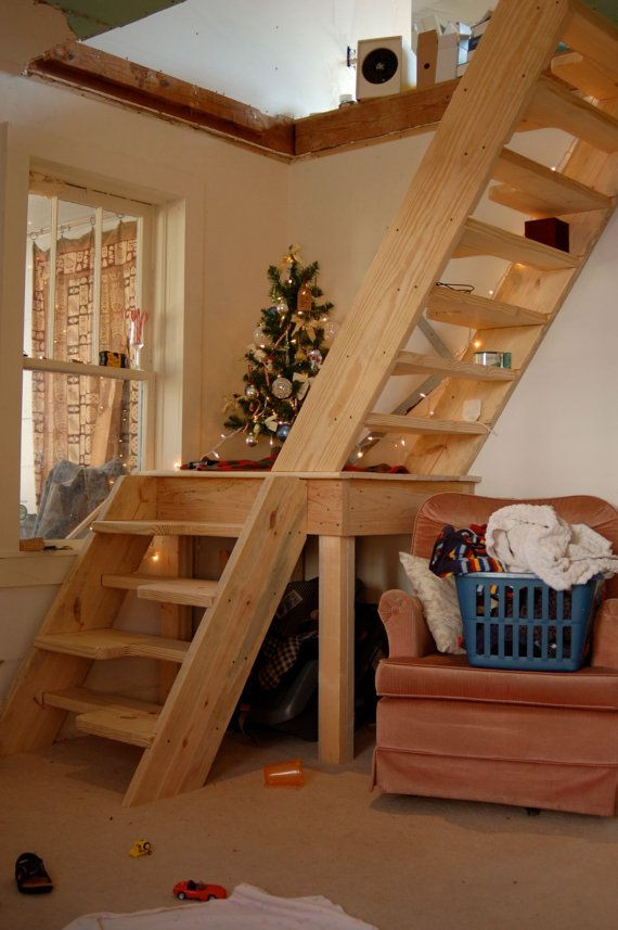 Designing Stairs for the attic Custom Stairs for Small Spaces by Smithworksdesign On Etsy