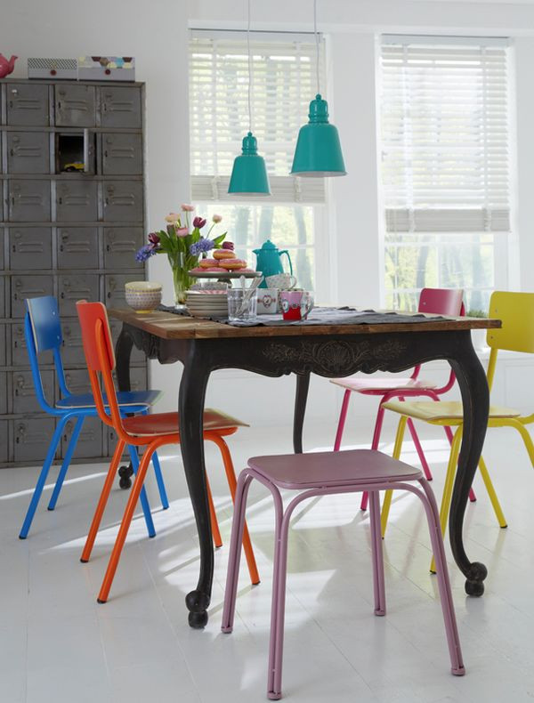 Dining Room Multicolored Chairs Multi Colored Dining Chairs – A Playful touch for the Décor