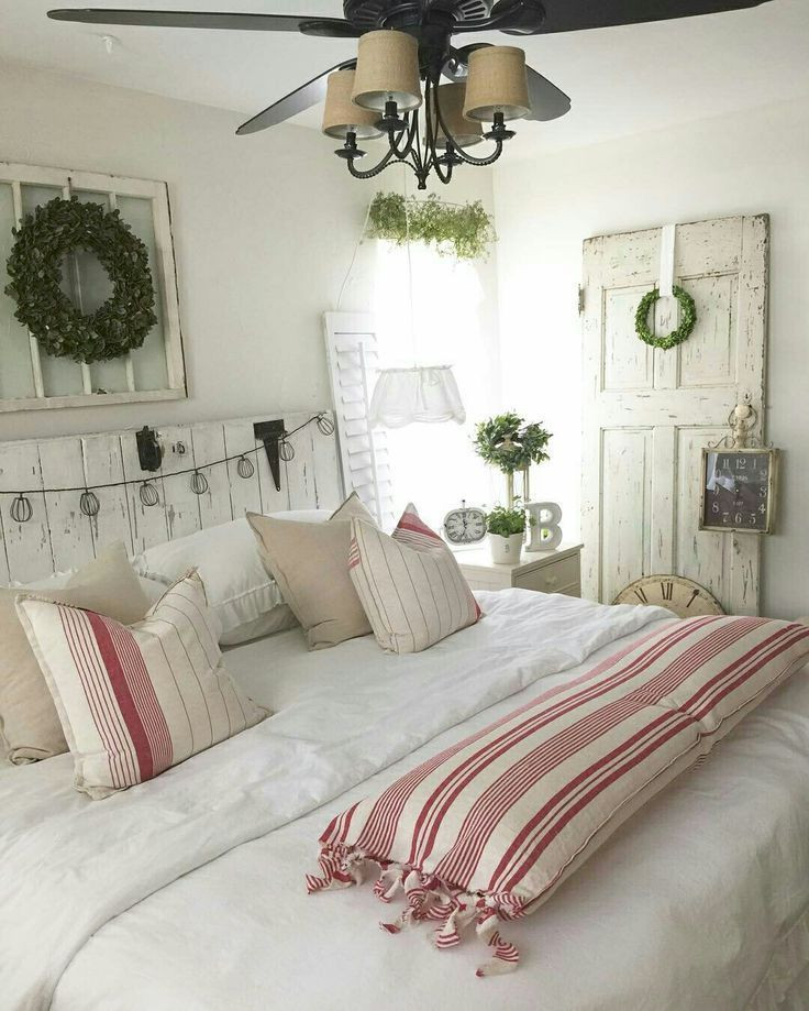 Excellent Bedrooms with Vintage touch Farmhouse Chic Bedroom with A touch Of Red