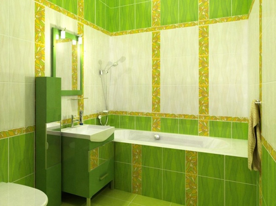 Unusual and Wonderful Bathroom Designs Wonderful Bathroom with Green Wall Tiles Unusual Tiles