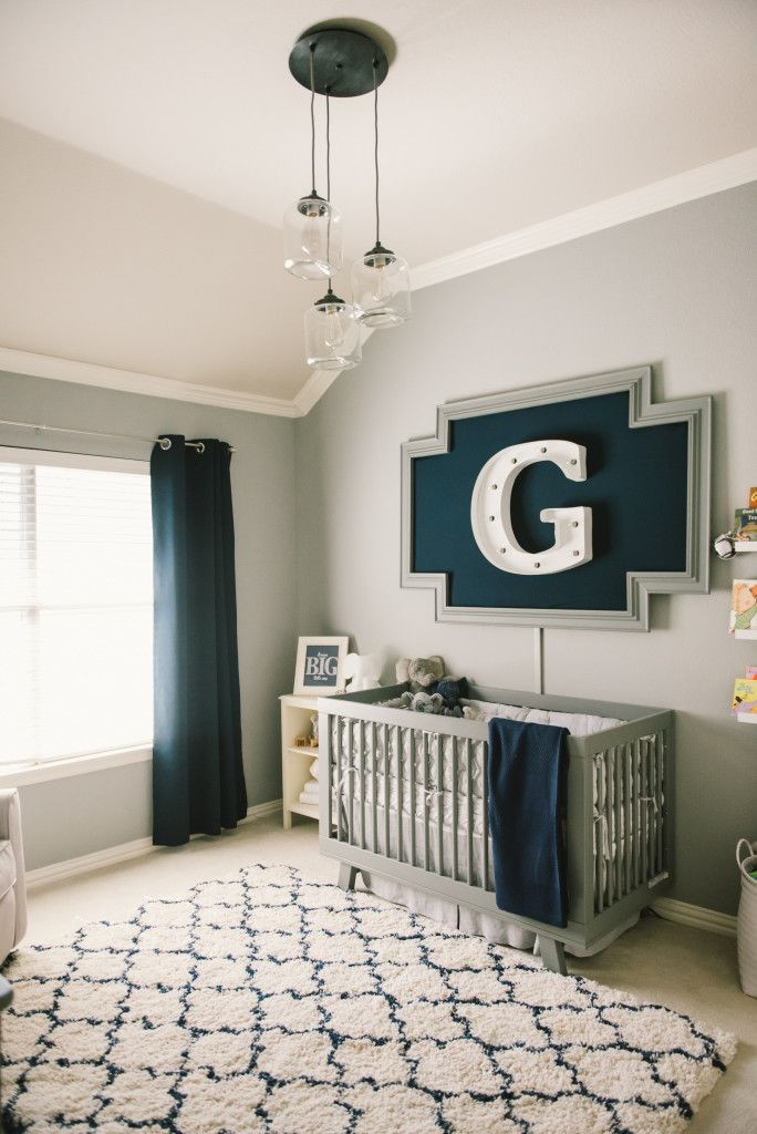 Baby Boy Bedroom Ideas Grayson S Modern Grey Navy and White Nursery