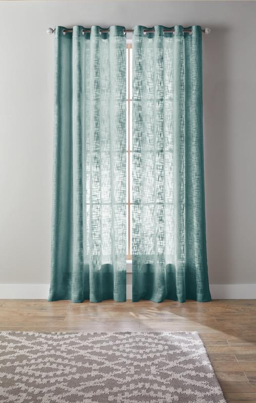 Bedroom Curtains at Walmart Better Homes &amp; Gardens Slub Sheer Single Window Curtain Panel