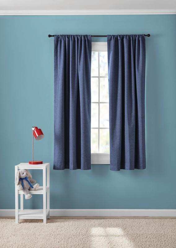 Bedroom Curtains at Walmart Your Zone Chambray Blackout Panel Pair Window Curtains Walmart