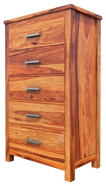 Bedroom Dressers and Chests Flagstaff Rustic solid Wood Tall Bedroom Dresser Chest with 5 Drawers