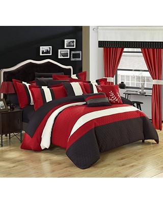 Bedroom In A Bag with Curtains Chic Home Chic Home Covington 24 Piece forter Set Embroidered Bed In A Bag with Sheets Curtains King Red From Amazon