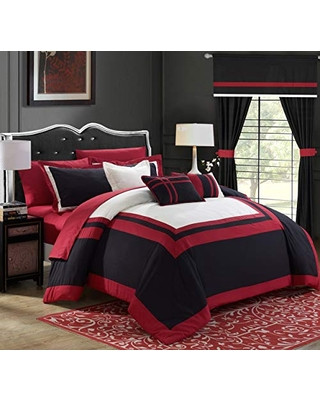 Bedroom In A Bag with Curtains Chic Home Chic Home Ritz 20 Piece forter Set Color Block Bed In A Bag with Sheets Curtains King Black From Amazon