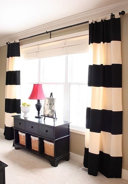 Black and White Bedroom Curtains Bold Striped Diy Drapes