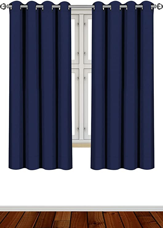 Blackout Drapes for Bedroom Utopia Bedding 2 Panels Grommet Blackout Curtains thermal Insulated for Bedroom W52 X L63 Inches Navy