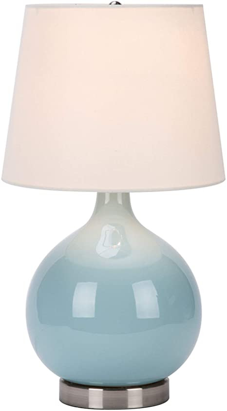 Blue Table Lamps Bedroom Co Z Modern Blue Table Lamp Ceramic 19 Inches White Desk Lamp with Led Bulb Cyan Blue Turquoise Table Lamp for Accent Bedside Bedroom Living Room
