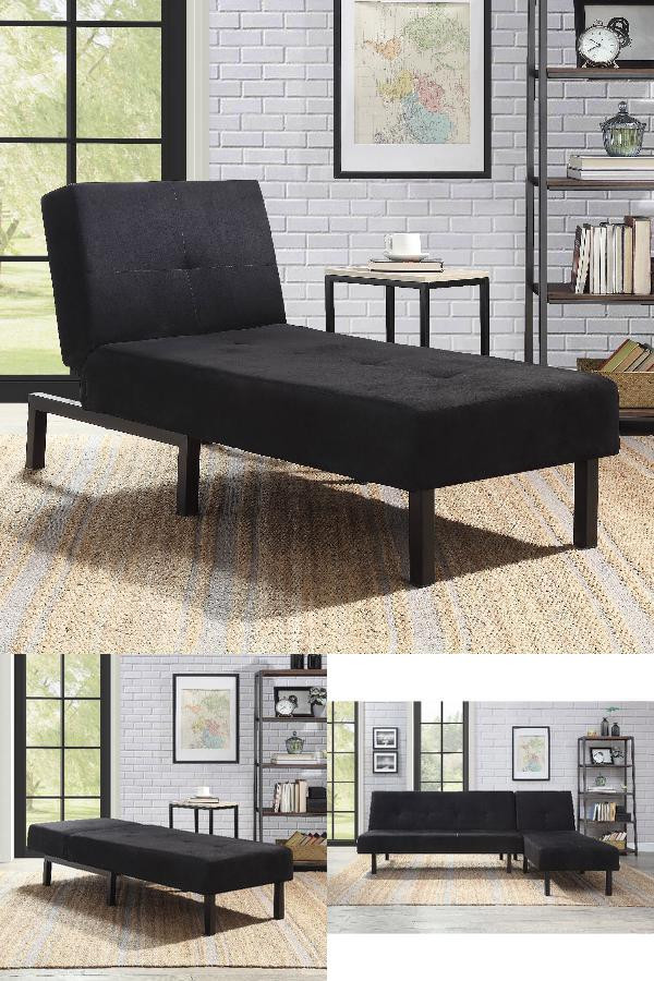 Chaise Chair for Bedroom Details About Black Chaise Lounge Chair Day Bed Sleeper sofa Fiat Bed Lounger Bedroom Couch