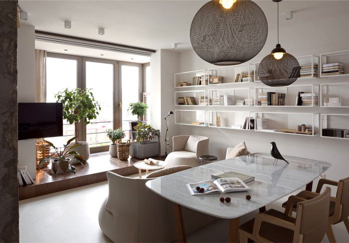 Comfortable Elegant Living Room Elegant and Stylish Apartment Renovation by Olga Akulova