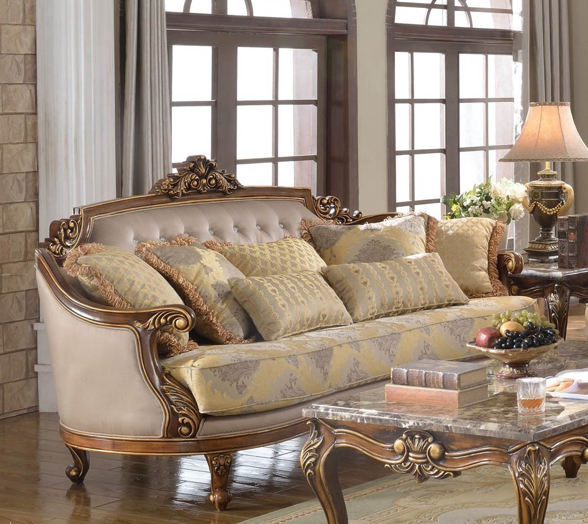 Comfortable Living Room Victorian Fontaine Traditional Living Room Set sofa Love Seat Chair