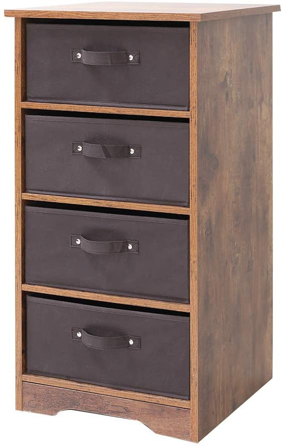 Dresser for Small Bedroom Iwell 4 Tier Drawers Chest Floor Storage Cabinet with Removable Drawer Wooden Dresser Storage tower for Small Rooms Living Room Bedroom Closet