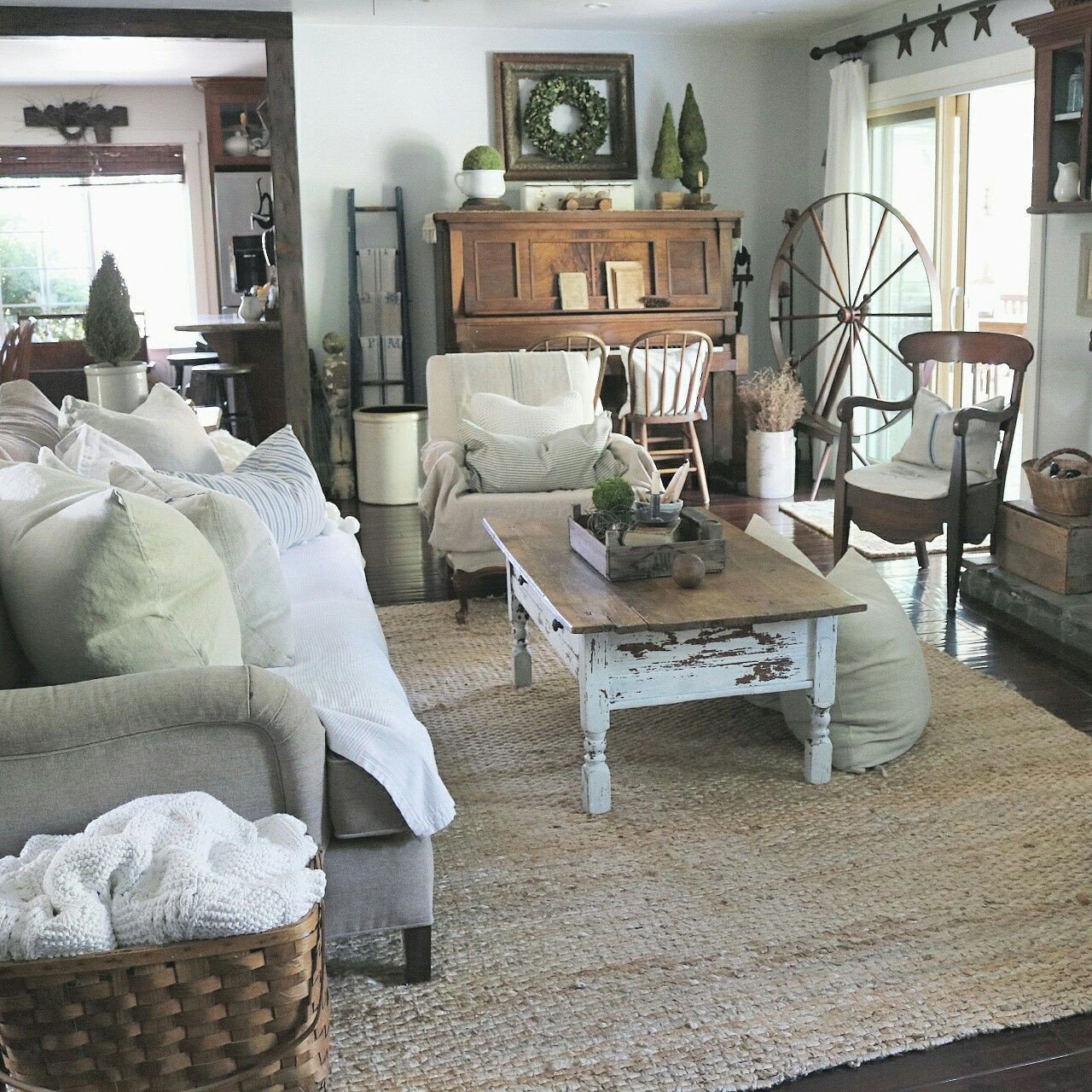 Farmhouse Living Room with Rug Farmhouse Living Room at Home On Sweetcreek