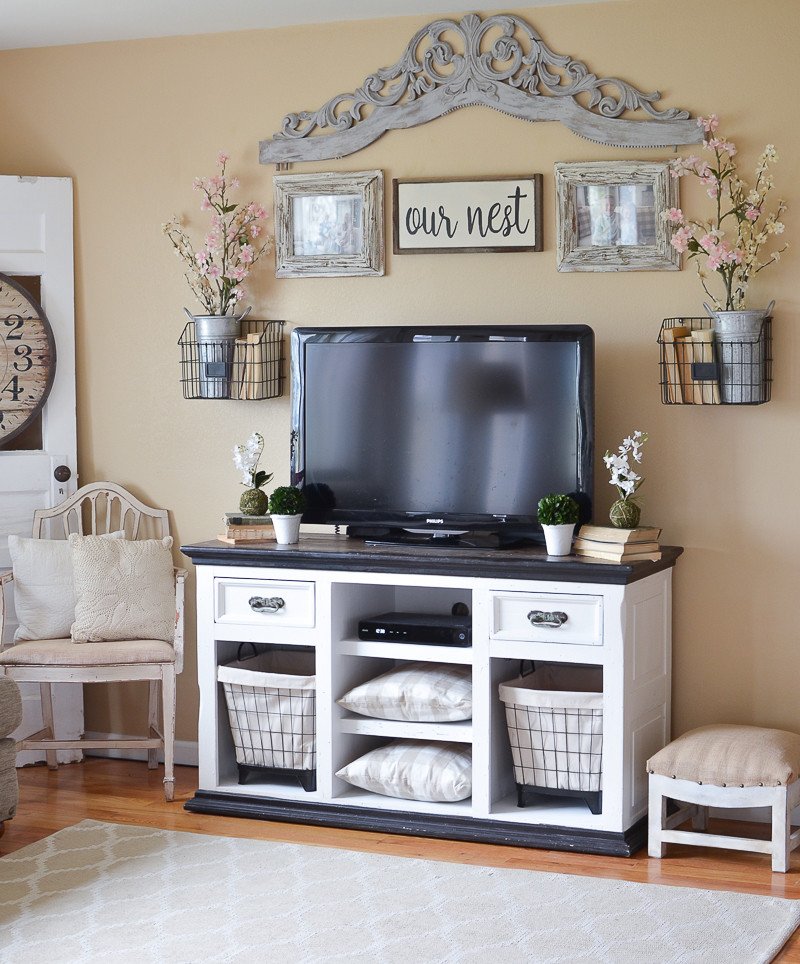 Farmhouse Tv Stand Design Ideas and Decor Easy Farmhouse Style Tv Stand Makeover Little Vintage Nest