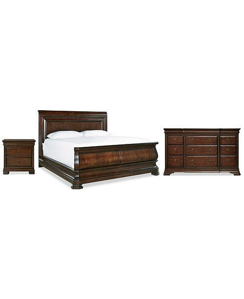 Full Size Bedroom Suite Reprise Cherry Bedroom Furniture 3 Pc Set King Bed Nightstand &amp; Dresser