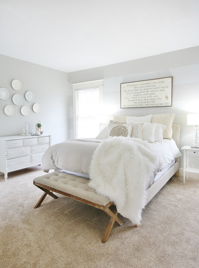 Gray and White Bedroom Gray and White Farmhouse Bedroom Makeover