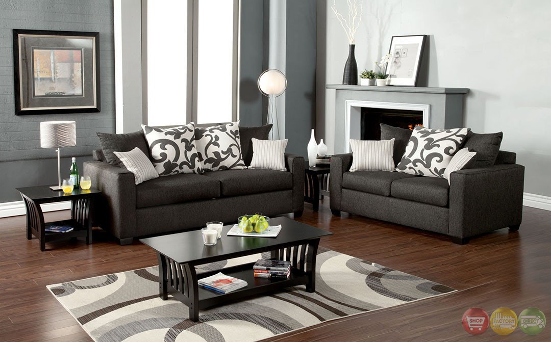 Gray Contemporary Living Room Colebrook Contemporary Medium Gray Living Room Set with