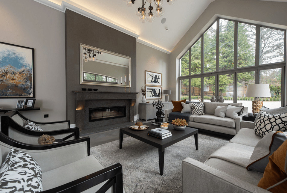 Gray Contemporary Living Room Gray Living Room Ideas