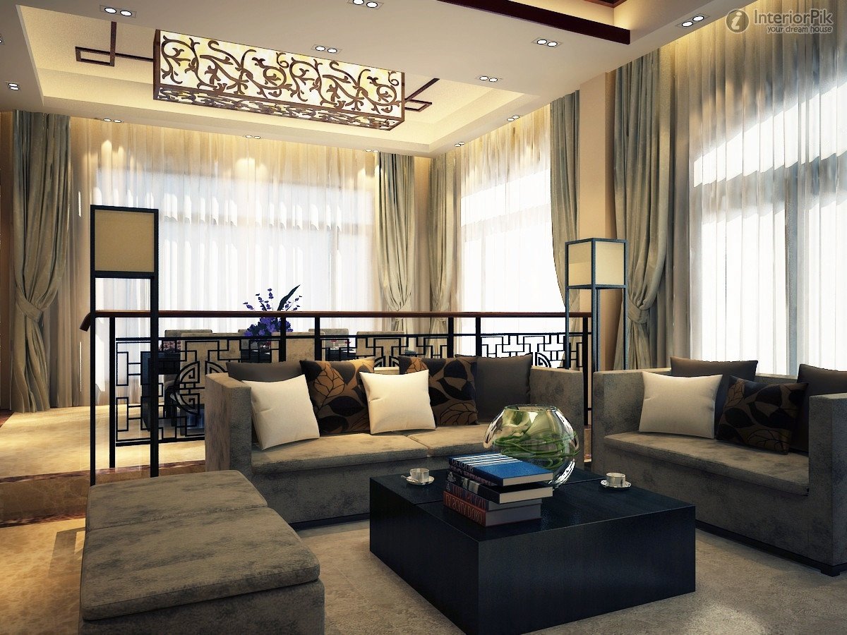 Modern Chinese Living Room Decorating Ideas Duplex Interior Design New Chinese Style Living Room