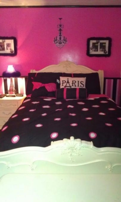 Paris themed Bedroom Decor Ideas Mia Paris Room Pink and Black Paris theme Girls Rooms