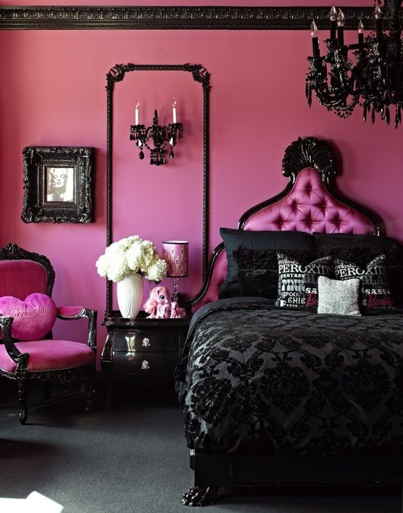 Pink and Black Bedroom Decor Dramatic Pink Black Bedroom 581739