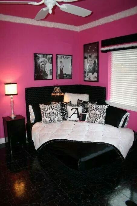 Pink and Black Bedroom Decor Pink Black and White theme Room