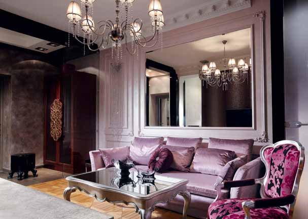 Purple Wall Decor Living Room Silver Black and Lavender Color Bination Chic Interior