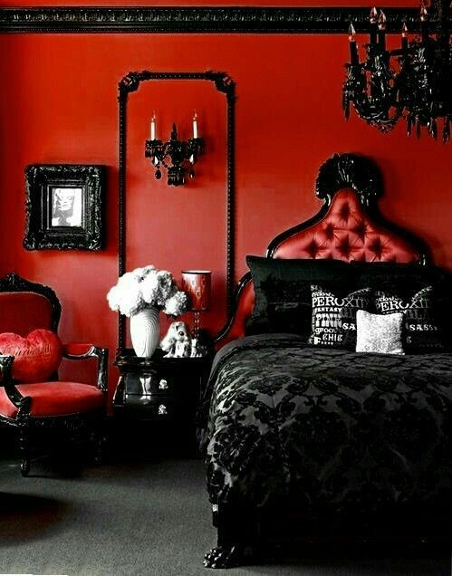 Red and Black Bedroom Decor Red and Black Goth Bedroom