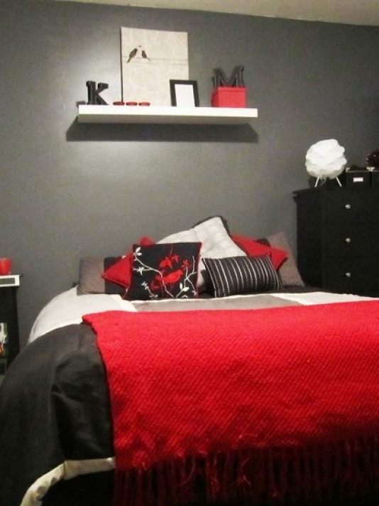 Red Grey and Black Bedroom Bold Ideas Red Black Bedrooms Grey Great Accent Piece Keep