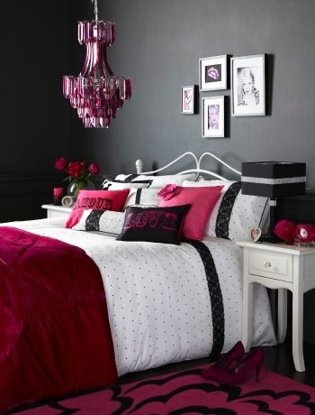 Red Grey and Black Bedroom Hot Pink and Black Bedroom Colour Scheme but I Would Use