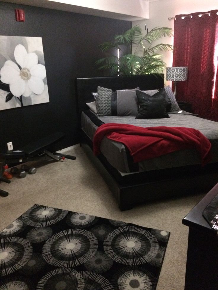 Red Grey and Black Bedroom Small Spaces Black White Gray Red Bedroom with Images