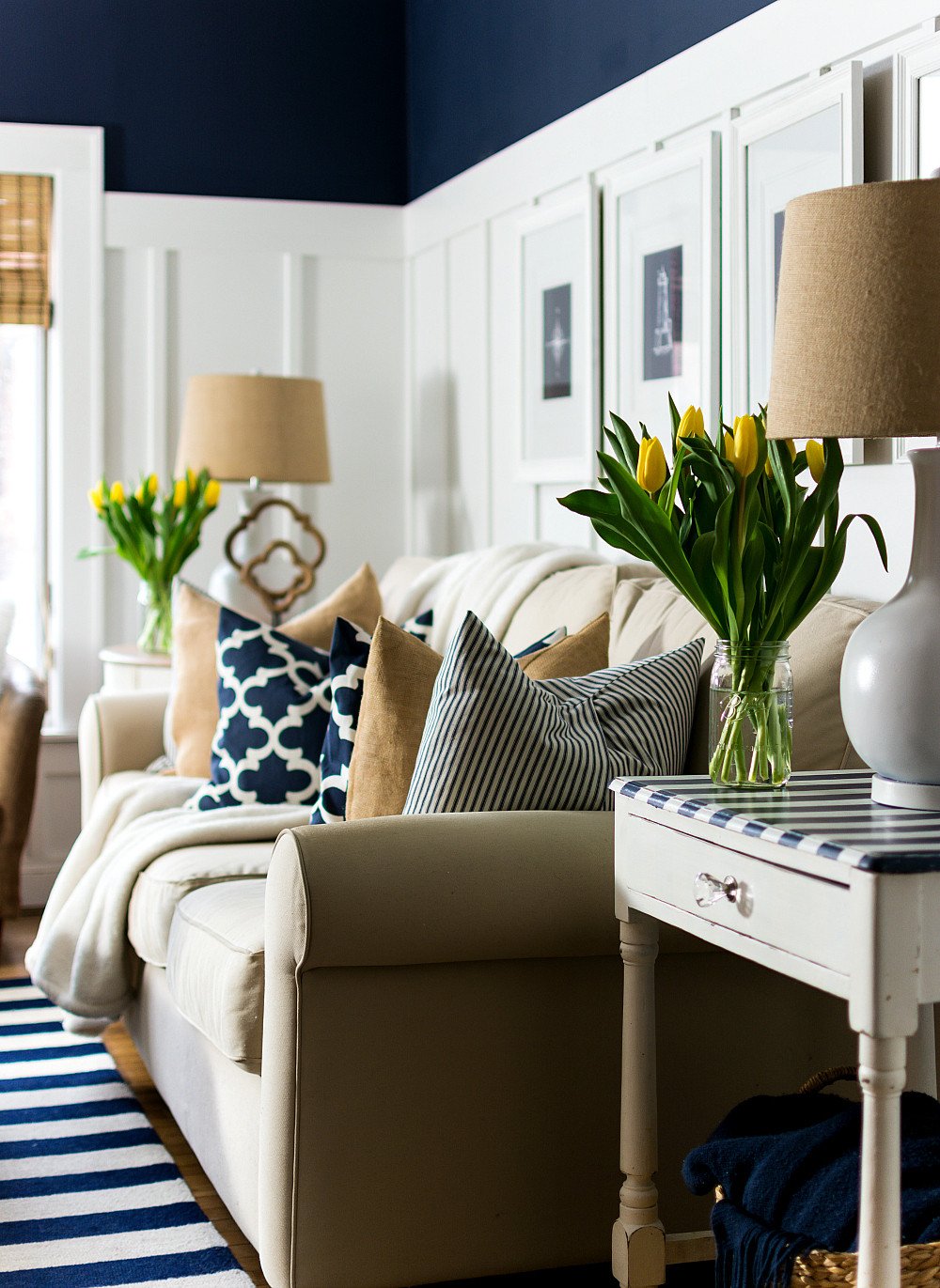 Spring Living Room Decorating Ideas Spring Decor Ideas In Navy and Yellow It All Started
