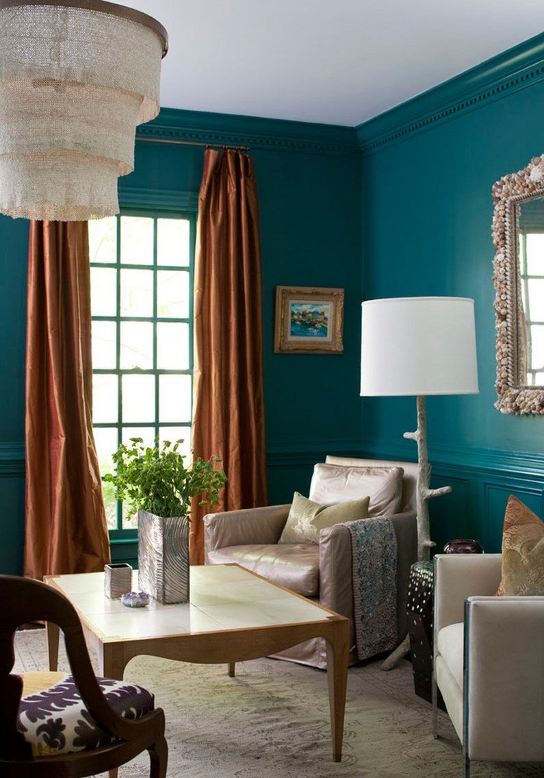 Teal Decor for Living Room Painting and Design Tips for Dark Room Colors