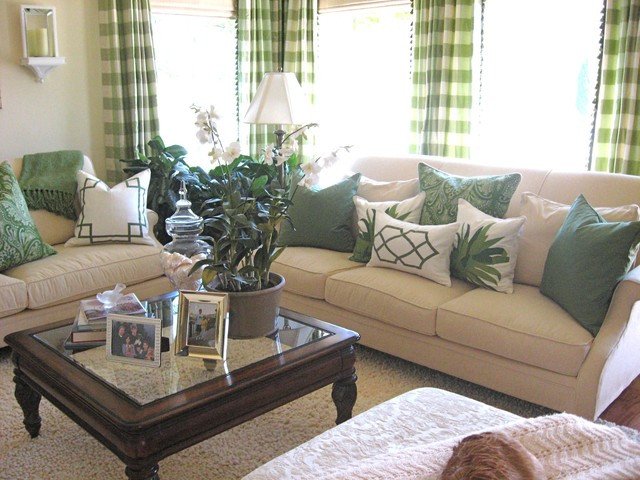 Traditional Green Living Room Green Living Room Traditional Living Room Los