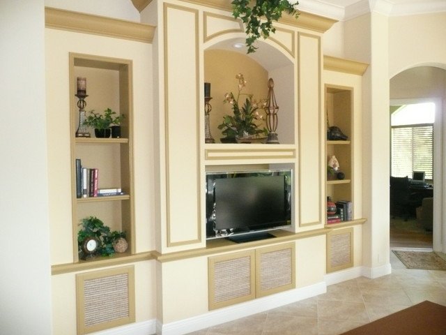 Traditional Living Room Tv Tv Wall Units