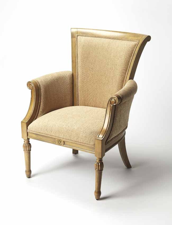 Traditional Living Room Upholstered Chairs Traditional Cappuccino Beige Fabric Upholstered Accent Arm